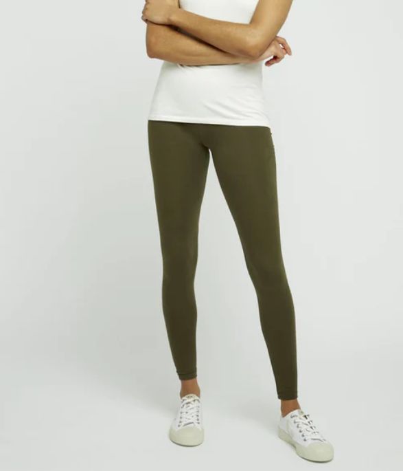 Olive green cotton leggings with pockets  Cotton leggings, Green cotton,  Pants for women